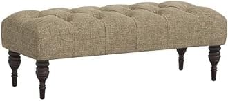 Storage Zeno Ottoman with Hidden Compartment, Rectangular 2 Seater Ottoman, Living Room Furniture, Storage Ottomans for Office, Bedroom, Living Room (Ivory) (Natural)