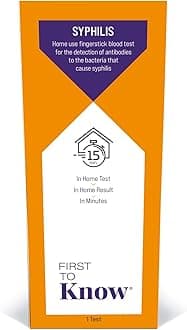 First To Know® Syphilis Test, in Home Fingerstick Blood Test with in Home Result in 15 Minutes, Discrete, Lab Accurate Testing (1 Test)