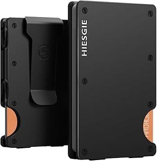 Wallet for Men, Minimalist Card Holder with Removable Money Clip, Slim Metal Front Pocket Wallet, RFID Blocking - Classic Black