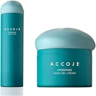 ACCOJE Korean Skin Hydrating Aqua Toner + Hydrating Aqua Gel Cream Natural Skin Care, Paraben
