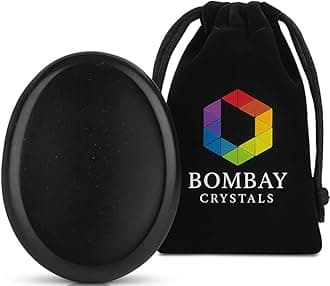 Black Tourmaline Worry Stone – Genuine Polished Palm & Thumb Crystal for Stress Relief, Grounding, Root Chakra Support & Travel Mindfulness Gift