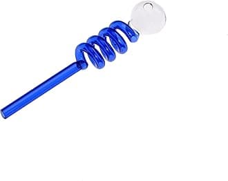 Glass 6 Inch Coil Oil Burner Pipe (Blue)