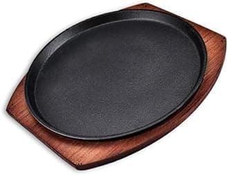Cast Iron Fajita Plate, Skillet Pan, Steak Plate, Griddle Grill Pan (11 inch with Base)