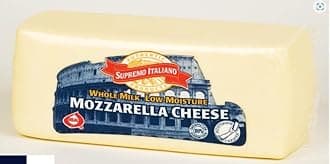 missO Supremo Italiano - Whole Milk Mozzarella Cheese -6lbs - Log - Cheese Block - Mozzarella Loaf -