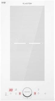 Delicatessa Slim Domino Induction Cooker, Flex Zone Technology, Self-Sufficient, Built-in Hob, 29 cm, 2 Zones, 3500 Watt, Booster, Pot Detection, Timer, Sensor Touch, Glass Ceramic, White