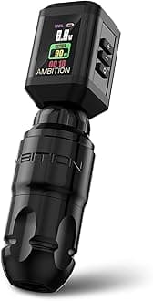 Ambition Lutin Wireless Tattoo Gun Rotary Tattoo Pen Machine with Straight Drive Bar 2200mAh Korall Power Supply for Professional Artists