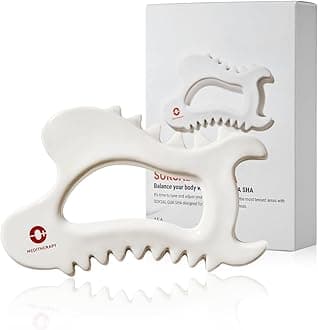 SOKSAL GUASHA (161G X 1P), Face Yoga Tool, Body Massage Tool, Facial Scraping Massage Tool, Guasha Board, face Lift, Muscle Relief Massage Board,Gua Sha, Handmade Ceramic Gua Sha