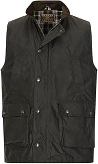 Men's Winchester Multi Pocket Waxed Cotton Gilet Outdoor Camping Waistcoat Hiking Travelling Jacket Brown
