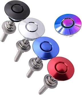 ANJOSHI 2Pack Quick Release Latch Lock Clip Push Button Bonnet Kit 1.5in/38mm Diameter Universal Aluminum Alloy Quick Latch Lock for Bumper License Plate Hood or Various DIY(2Pack-Black Plus)