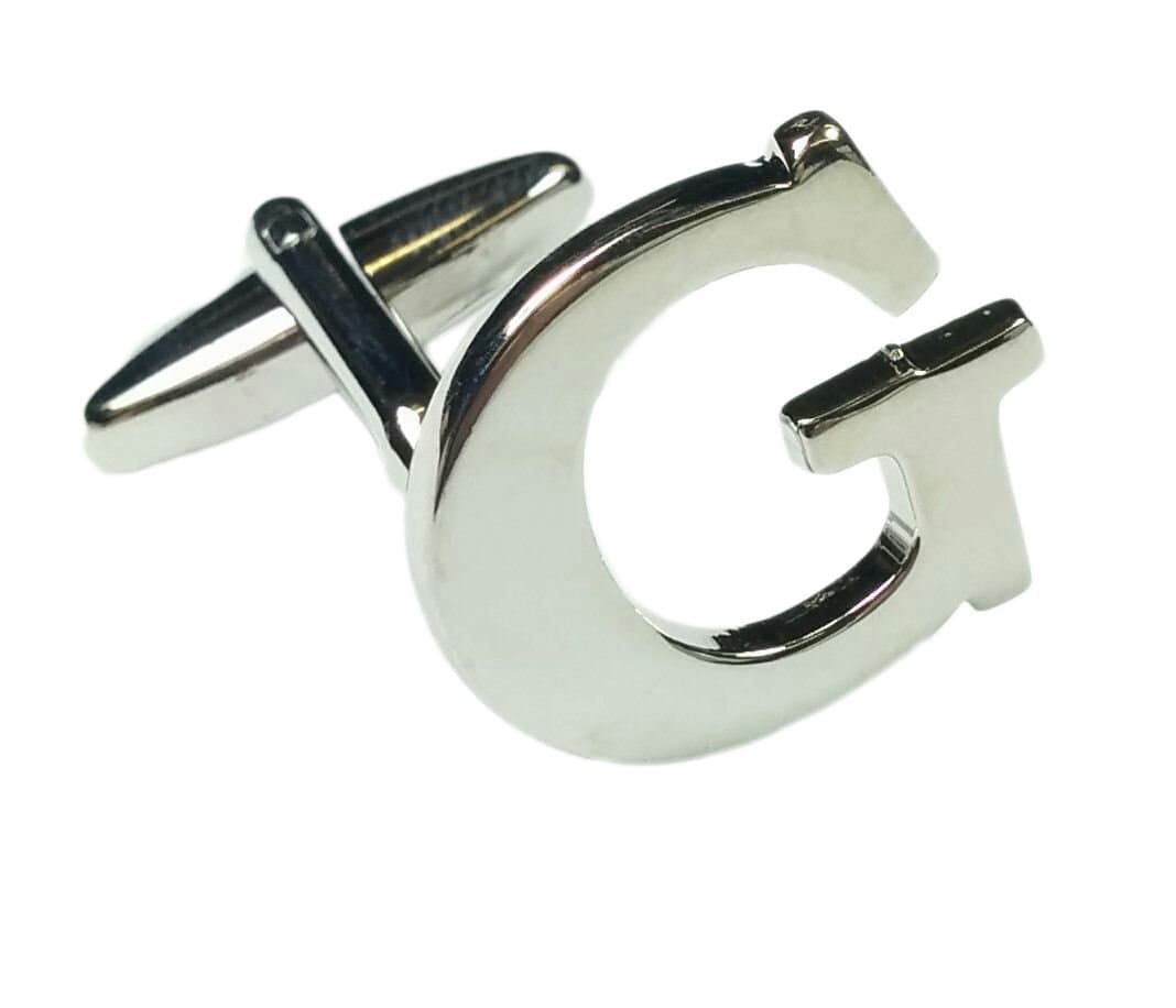 SINGLE (Buy 2 For A Pair) Alphabet Letter Initial Cufflink Wedding Business Mix & Match Silver Letter Cufflinks - LETTERS SOLD INDIVIDUALLY Choose Different Letter For Each Hand
