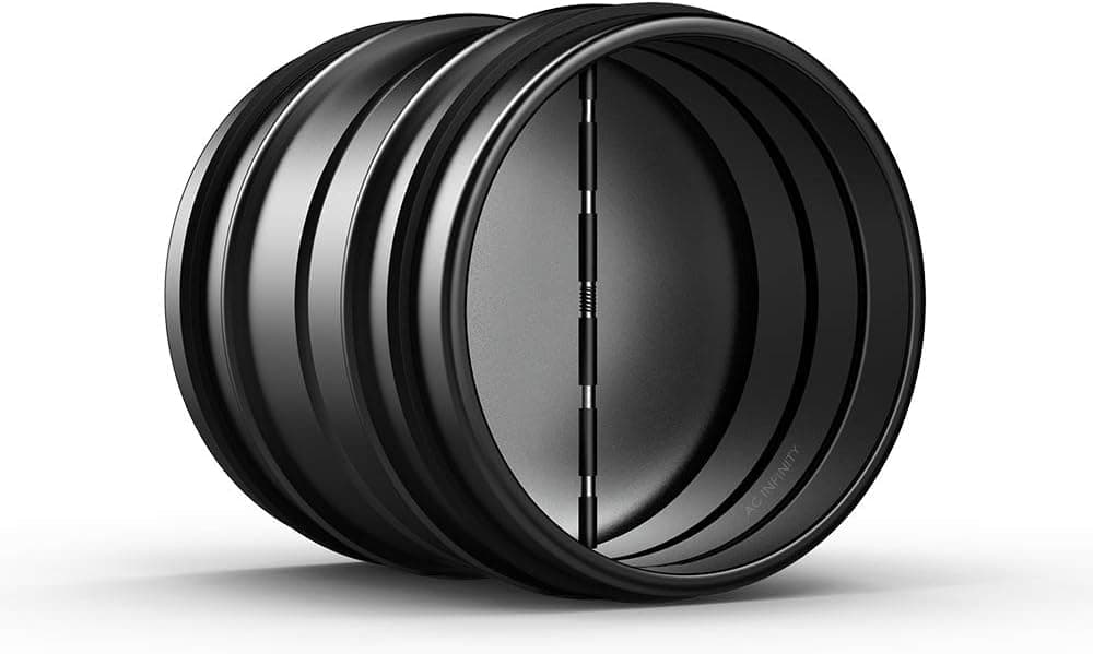 AC Infinity 150mm Backdraft Damper, One-Way Airflow Ducting Insert with Spring-Loaded Folding Blades for 150mm Ducting in Range Hoods and Bathrooms Fans, 6-Inch