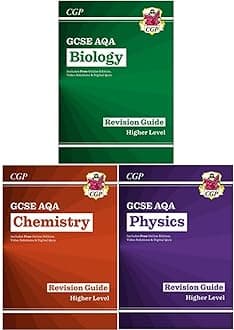 New Grade 9-1 GCSE Collection Physics,Chemistry and Biology 3 Books Bundle By CGP Books - AQA Revision Guide with Online Edition