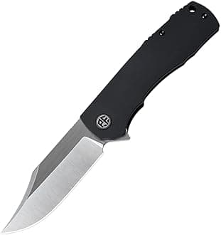 Petrified fish PFP03 Victor,3.58" 154CM Steel Satin Blade,4.8oz Aluminium Handle Flipper Liner Lock Folding knife (Black - A Satin)
