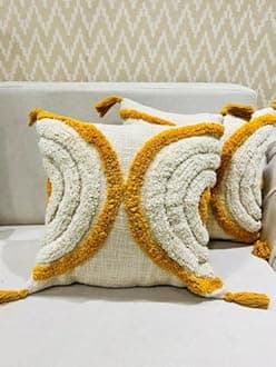 Furnistitchs Premium Decorative Throw Cushion Pillow Cover Boho Home Decor - Living Room Bedroom Couch Sofa Cushion Covers 16 inch x 16 inch (1, Black & White Stripes)