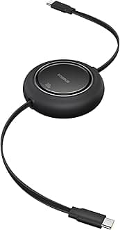 USB C to USB C Cable, 100W 6.6ft Retractable USB C Fast Charging Cable, 7-Stage Length Preset Retractable Charger Cord for iPhone 16 15 Pro Plus Pro Max, MacBook, iPad Pro, Samsung S24/S23