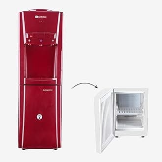BonKaso Blueprint Hot & Cold Water Dispenser 21C Top Loading With Refrigerator MAROON