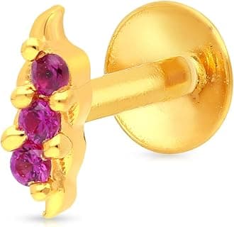 Malabar Gold & Diamonds Yellow Gold Nose Pin for Women 22 k | 22k BIS Hallmark (916) Nose Stud for Women and Girls with Piercing