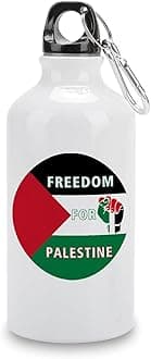 Palestine Flag Water Bottles Insulated Freedom for Palestine Portable Leakproof Bike Water Bottle with Hanging Buckle Tumbler for Riding Camping Sports Workouts 14 OZ