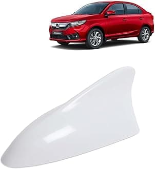 KINGSWAY Accessories Shark Fin Car Antenna Universal Size and Compatible with Honda Amaze Year 2023 to 2024, Car Radio FM AM, DIY Easy Replacement Original Car Antenna, 1 Piece, White Color