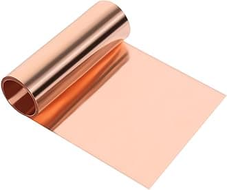 99.99% Pure Copper Foil for Crafts, 0.004''x8''x79''(0.1MM x 0.2M x 2M) Bendable Soft Copper Sheet, Thin Copper Sheet Sealed Package