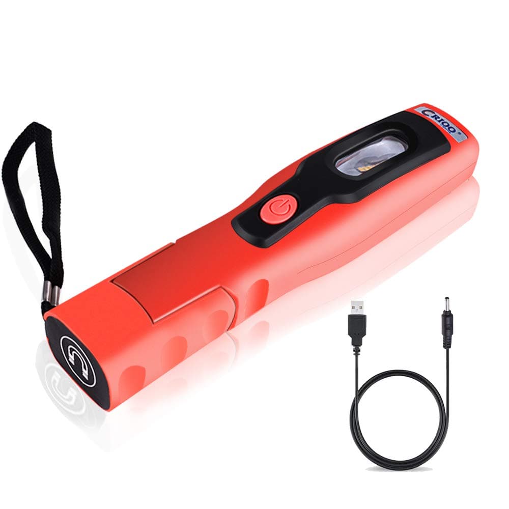 LED Work Light with Magnetic Holders Adjustable Stand Flashlight 5000 K Rechargeable Trouble Light for Outdoor Camping Car Repairing and Emergency Cases Gift