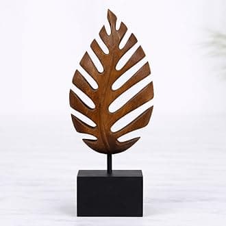 Decozen Solid Wood Leaf Sculpture, Gift for Mom, Home Decor, Living Room, Boho, Coffee Table, Centerpiece Table Decorations, Mantle, Bathroom Shelf, Farmhouse, Christmas Decorations