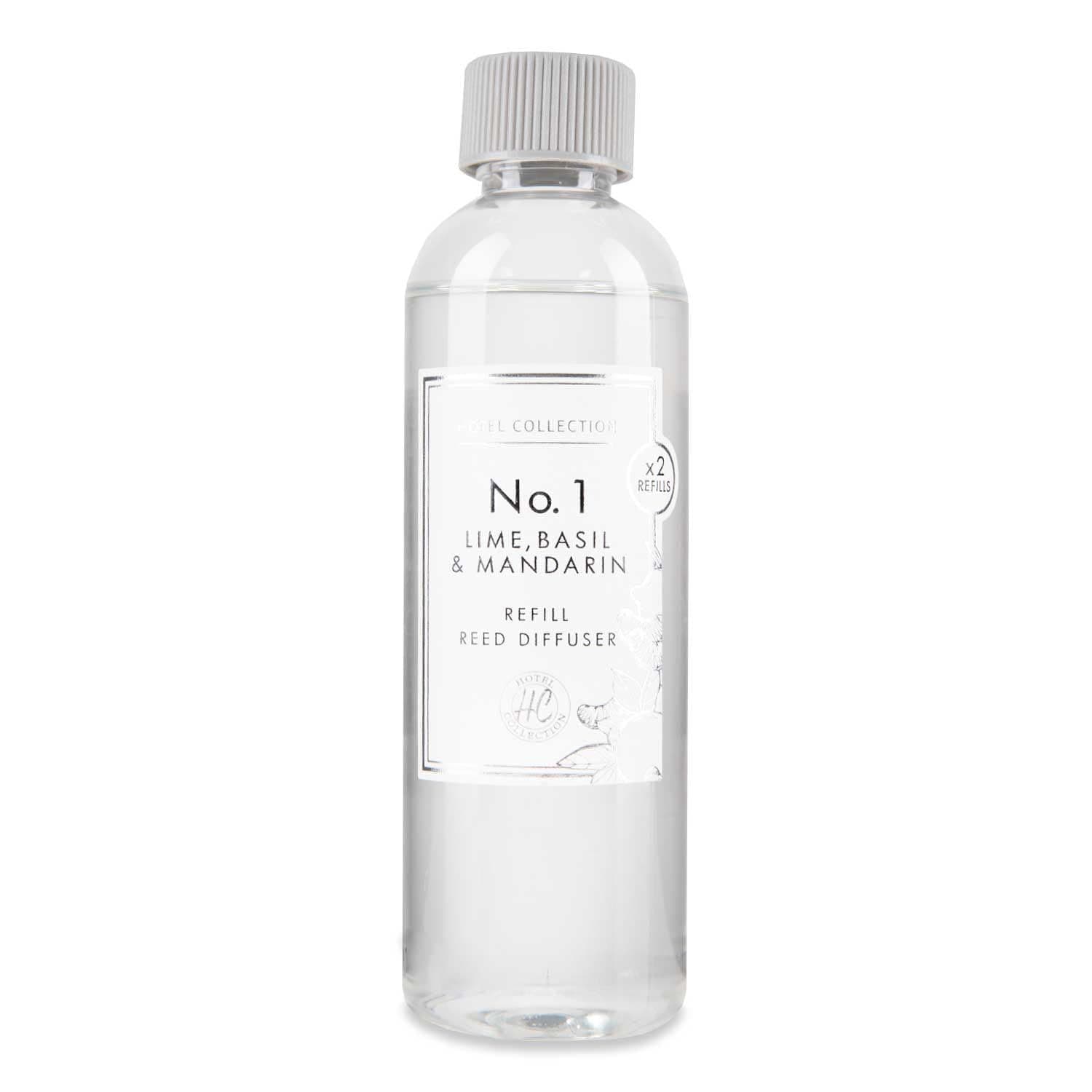 Hotel Collection Reed Diffuser Refill No.1 - Lime, Basil & Mandarin Scent - 200ml - Refresh and Revitalize Your Space (Bottle Label may Vary)