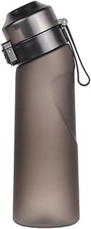Water Bottle with Flavor Pods,Fruit Fragrance Water Bottle,Scent Water Cup,Sports Water Cup Suitable for Outdoor Sports (Strawberry, Sprite, Whiskey, Passion Fruit, Coffee, Matte Black)