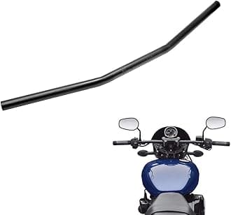 Motorcycle Handlebar 7/8" 22mm Black Drag Straight Bar Cafe Racer Compatible with Honda Kawasaki Yamaha Suzuki Harley Chopper Bobber