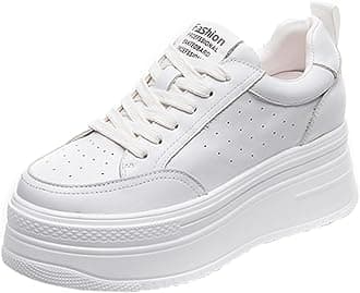 Women Wedges Sneakers with Hidden Heel Ankle High Platform Walking Shoes Fashion Bride Wedding Shoes