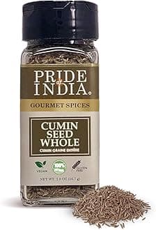 Pride of India – Cumin Seed Whole – Gourmet Indian Spice – Excellent for Culinary Uses – Fresh and Quality Seeds – Adds Flavor & Aroma – Easy to Use – 2 oz. Small Dual Sifter Bottle