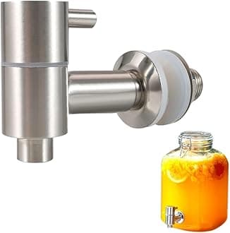 HASTHIP® Replacement Spigot Faucet Tap for Beverage Dispenser, 304 Stainless Steel Food Grade Lever Pour Spout For Glass Drink Jar Bucket, Ceramic Porcelain Crock Water Dispenser (16MM)