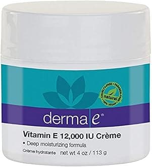derma e Deep Moisturizing Formula, Vitamin E 12,000 IU Crème, 4-Ounce Jar (Pack of 3)