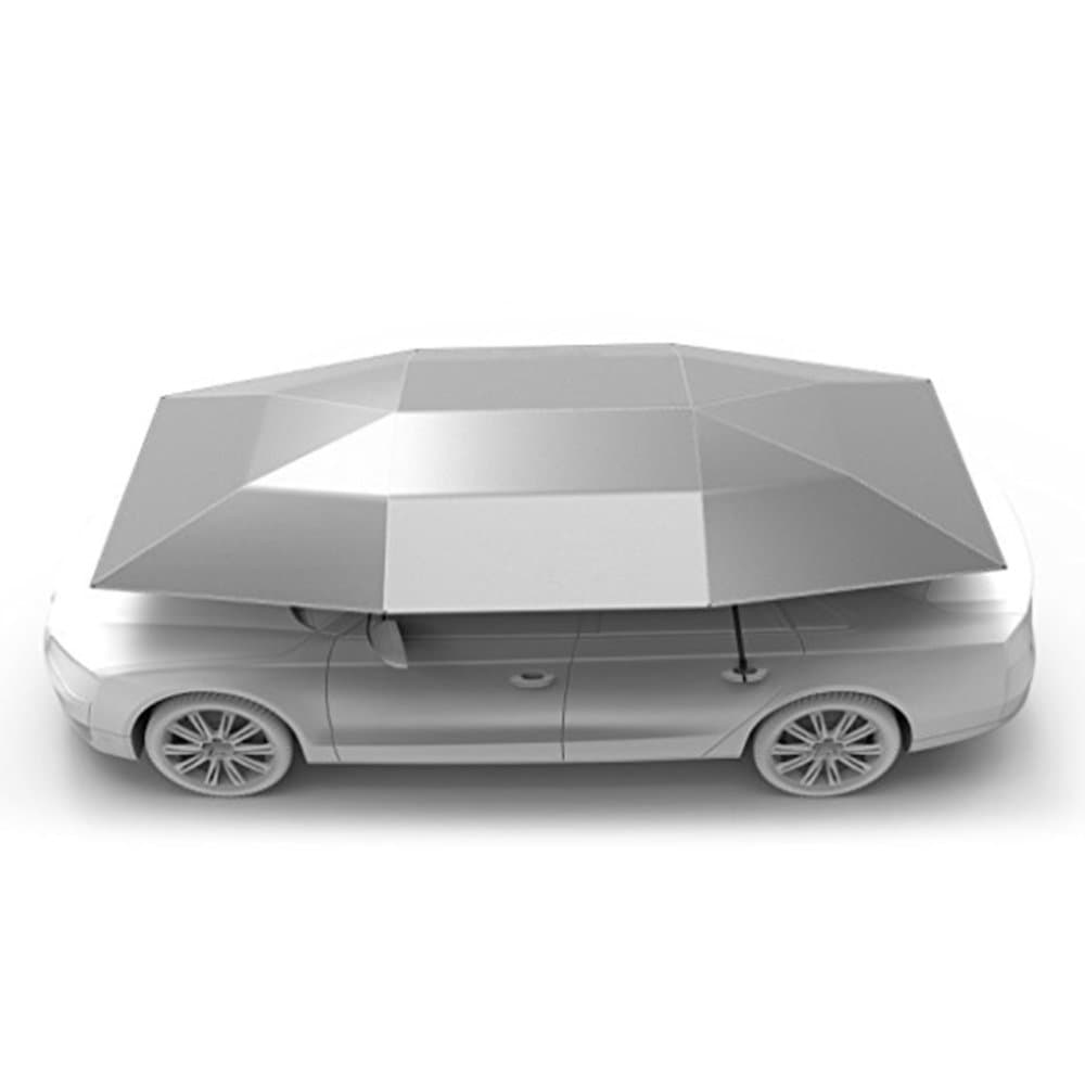 Rooftop Tent, Automatic Folding Remote Control Car Umbrella with Removable Charger, Multifunction Portable Auto Protection Car Tent Sunshade, Movable Carport Canopy for Outdoor Camping Tent(Silver)