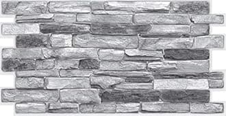 On1shelf3D Wall Panels Stone Brick Slate Effect Decorative PVC Plastic Cladding (Silver Shale)