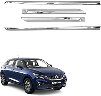 SPREADX Car Side Beading Moulding Full Chrome For Maruti Suzuki Nexa Baleno 2022 To 2024