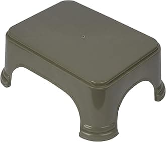 Kuber Industries Bathroom Stool | Bathroom Plain Square Stool | Plastic Stool for Bathroom | Stool for Kitchen | Bathroom Patla | Support Stool for Bathroom | P6 | Gray