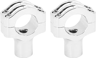 HDBUBALUS 1.25'' Motorcycle Handlebar Riser Handle Bars Clamp Mount Fit For Harley Sportster Road King Dyna Softail (Color: Chrome)