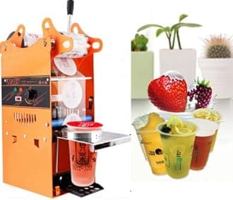 JIAN YA NA 220V Automatic Electric Bubble Tea Cup Sealing Machine Fruit Juice Cup Sealer