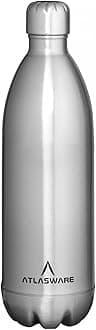 Atlasware Stainless Steel Vacuum Bottle, 1000 ml - Matt Steel