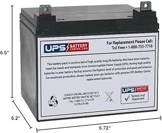 12V 33Ah NB AGM Battery Replaces BATU1, 136510, MU-1 SLD M, MU-1 SLD A, ES33-12, UB12350, PS-12330, PS-12330 NB, PDC-12350, PS-12350, PS-12350 NB, 6-FM-33, TEV12360, PE12V32, NP33-12, NP33-12B