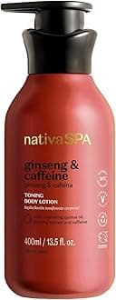 Nativa SPA by O Boticário Ginseng & Caffeine Toning Body Lotion, Fragranced Moisturizer Enriched with Purified Quinoa Drops to Boost Hydration, 13.5 Ounce (400ml)