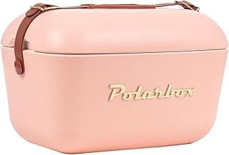 Polarbox Retro Beach Cooler Vintage Picnic Lunch Box Bag - Portable 90s Style Ice Chest for Camping, Hiking, Travel - Extra Large 20L Lightweight for Cans, Beers & Seltzer Drinks (Coral Gold)