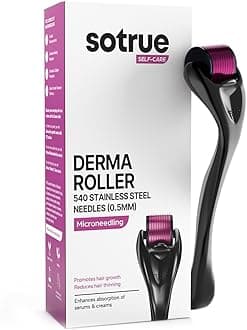 Sotrue Hair Growth Derma Roller 0.5 Mm With 540 Titanium Needles, Activates Hair Follicles, Repairs Damaged Hair, For Hair Fall & Hair Thickening, Reduces Acne Scars, Safe & Effective To Use