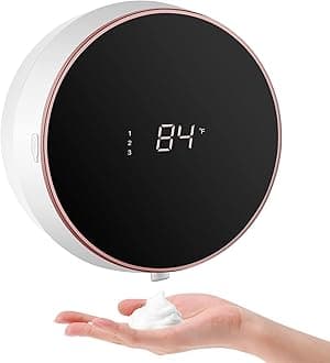 MonstakeAutomatic Soap Dispenser Touchless Auto Foaming Hands Free Wall Mount Foam Hand Soap Dispenser Electric Plastic Modern Rechargeable Smart Dish Soap Dispenser for Bathroom Kitchen White