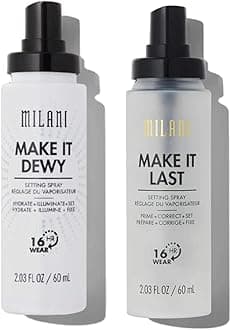 Setting Spray + Primer, Make It Last Original - Natural Finish with Niacinamide for Hydration & Make It Last Dewy - Dewy Finish Moisturizing Formula for Glow on the Go - 2 Pack