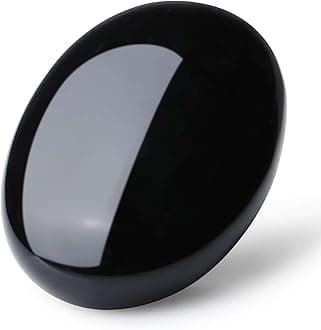 LAIDANLA Obsidian 2.4" Large Palm Stone Healing Crystals Natural Gemstones Calming Effects Energy Balancing Reiki Polished Worry Stone Cleansing Protection Anxiety Stress Relief Therapy 1PC
