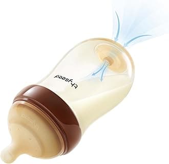 Thyseed PPSU Natural Anti-Colic Baby Bottles That Mimic Breastfeeding Newborn Breast Like Nursing Bottle for Breastfed Babies Who Refuses Bottle Boy Girl Infant Formula Feeding Anti Gas 8oz/240mL 3m+