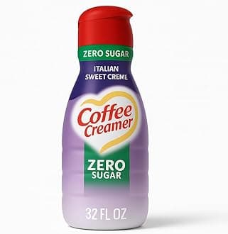Italian Sweet Cream Coffee Creamer 32 fl oz Liquid – Zero Sugar, Gluten-Free, Non-Dairy, Cholesterol-Free, Lactose-Free, Smooth & Sweet Flavor