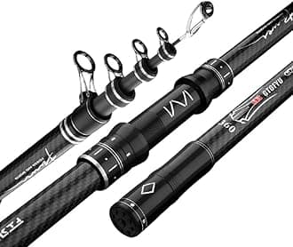 - 12Ft 13Ft 14Ft 15Ft Telescopic Fishing Rod Carbon Portable Spinning Fishing Pole for Boat Saltwater and Freshwater Surfcasting Baitcasting Rod Long Distance Throwing Fishing Rod